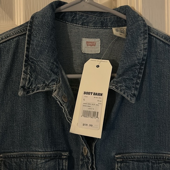 Levi’s Denim Large Button Down Dress. Never worn with tags. Purchased@ Boot Barn - Picture 2 of 3